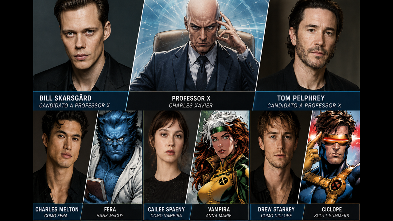 Informações de bastidores apontam possíveis intérpretes para personagens centrais da nova formação mutante, mas a Marvel Studios ainda não confirmou nenhum nome.
