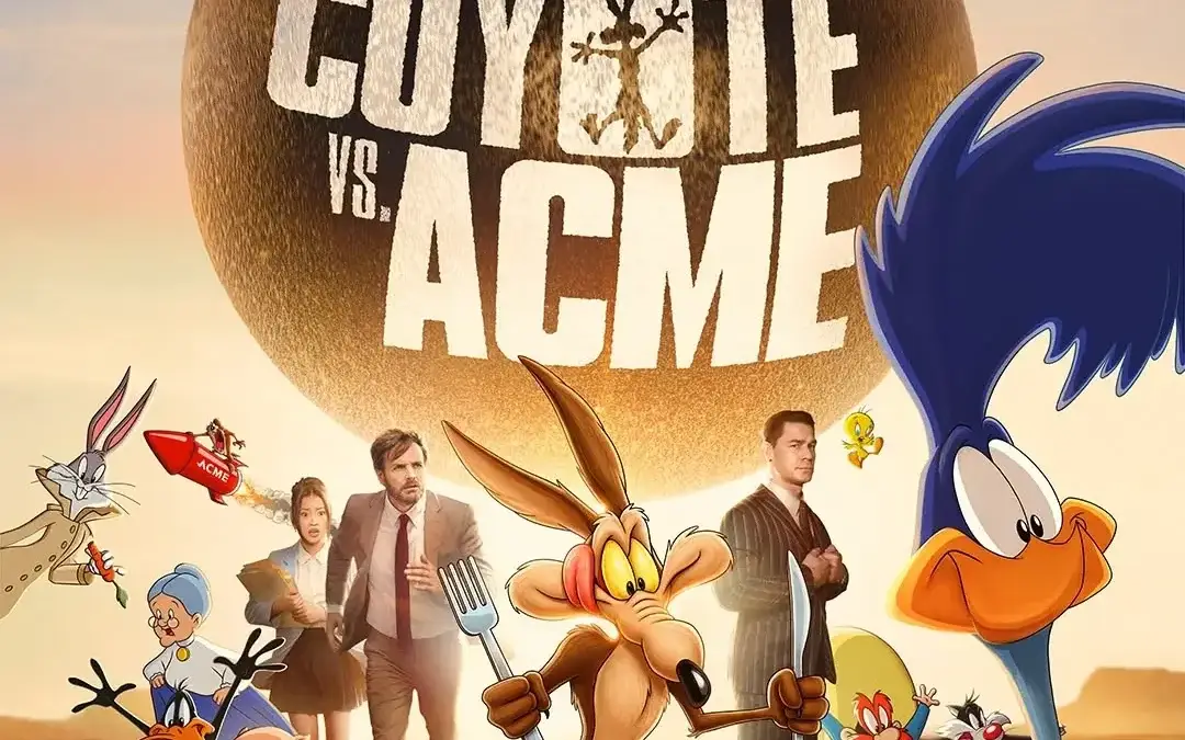 Coiote, Papa-Léguas e elenco de Coyote vs. Acme em imagem promocional do filme